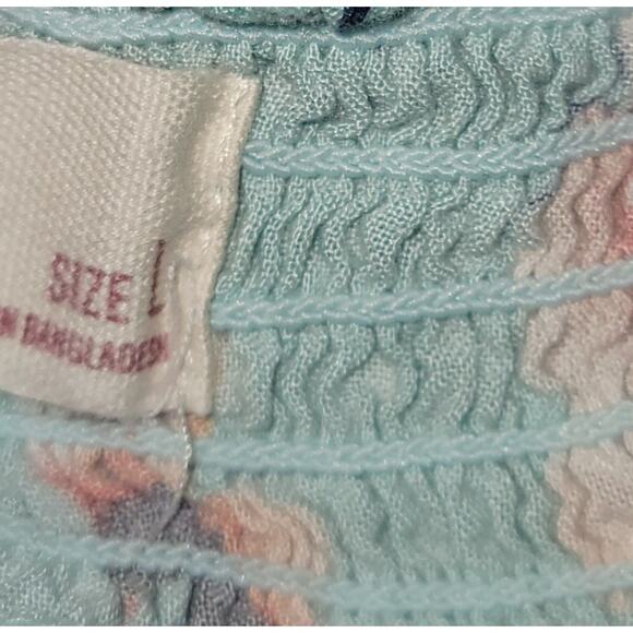 SO Light Blue Floral Print Adjustable Spaghetti Straps Midi Dress Large Pull On - Picture 7 of 7